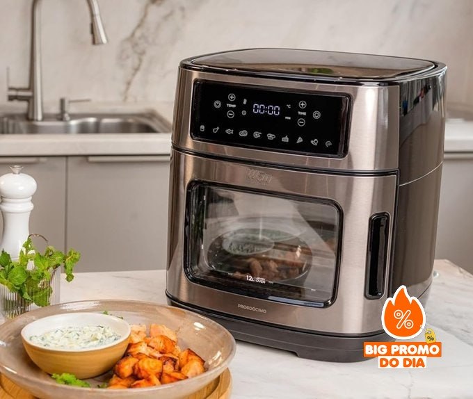 Fritadeira Elétrica Wap Air Fryer Oven Digital Black Inox 12L