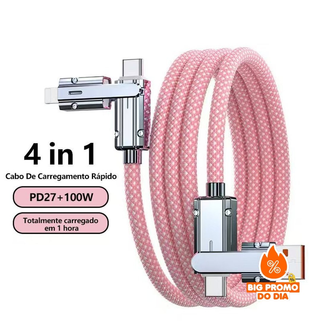 Cabo de carregamento super rápido 4 em 1 100W - (Shopee)