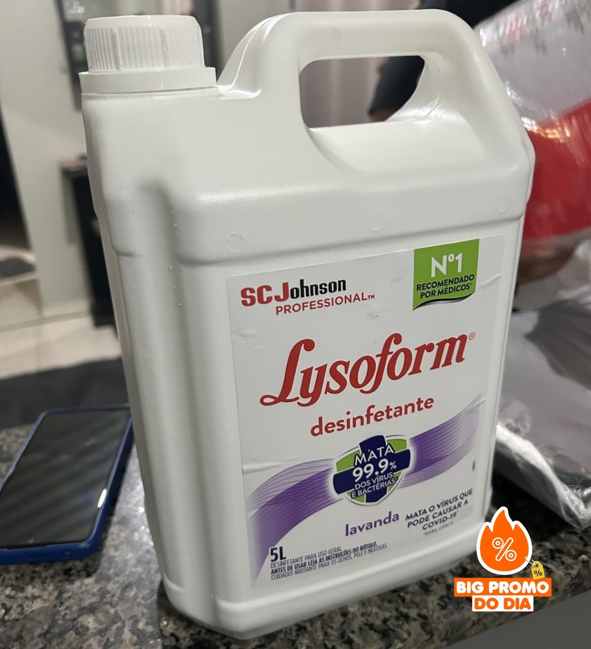 Lysoform Lavanda, Desinfetante Líquido, Limpeza Casa, 5L