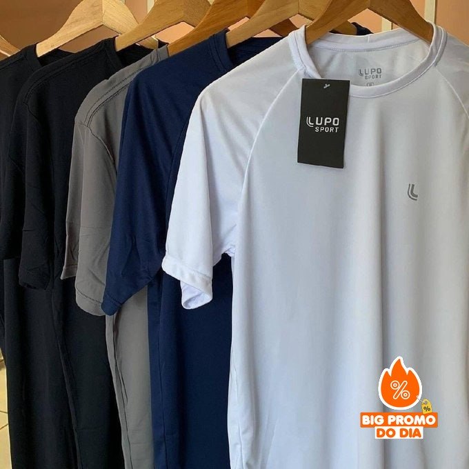 Kit 2 Camisetas Dry Fit Masculina Lupo - Opções de Cores