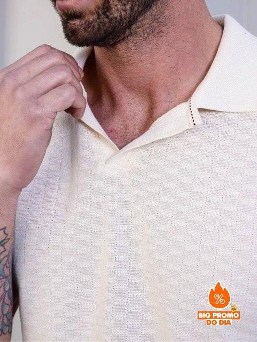 Camisa Polo Tricô Texturizada