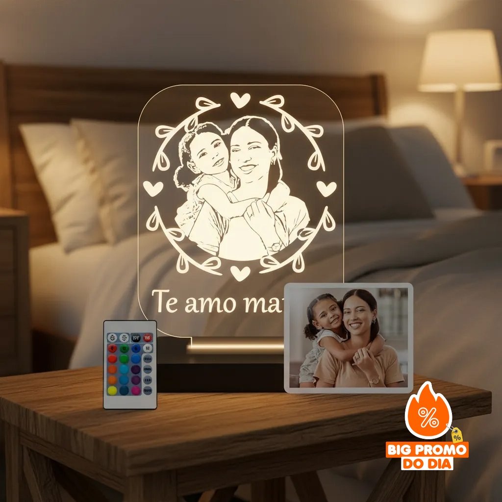 Luminária LED Personalizada Presente Foto Dia Das Mães Mãe - (Shopee)