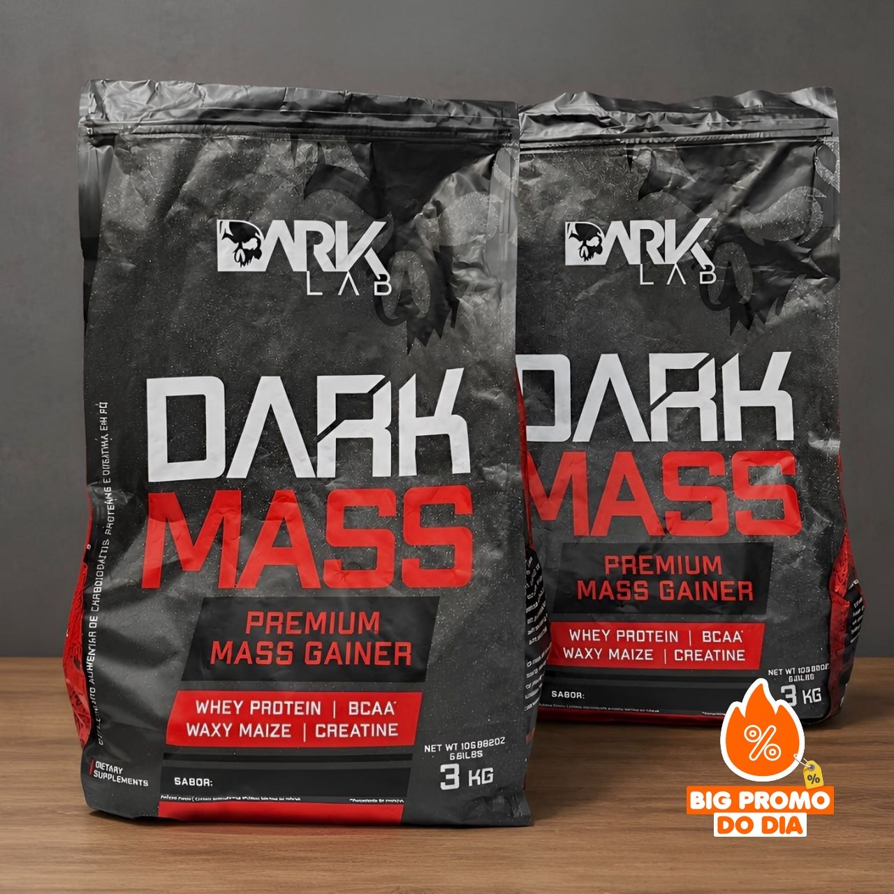 Hipercalórico Dark Mass 3kg Dark Lab Sabor Morango