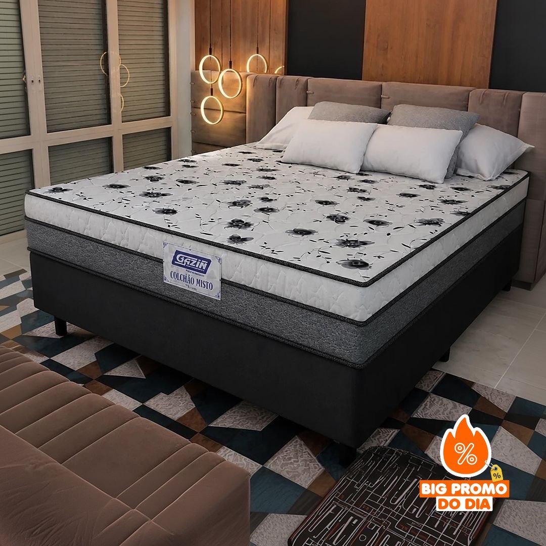 Cama box casal Gazin colchão espuma D33 fort 138x188x59cm
