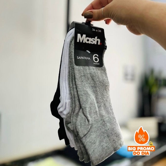 Kit com 10 Meias Mash Cano Curto