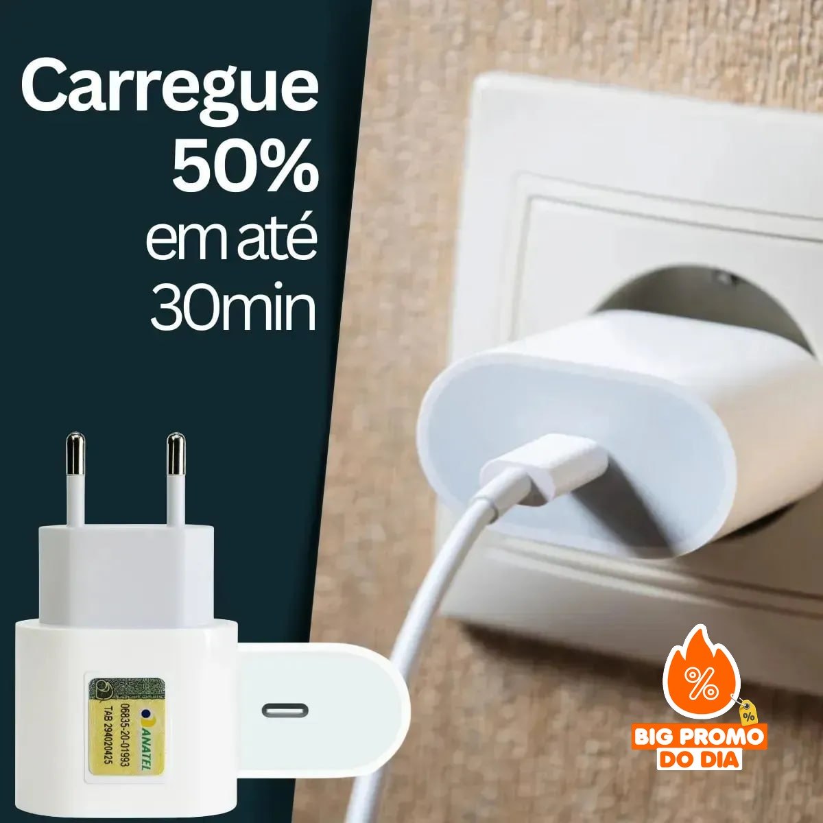Apple Carregador iPhone 20W Tipo C - Turbo