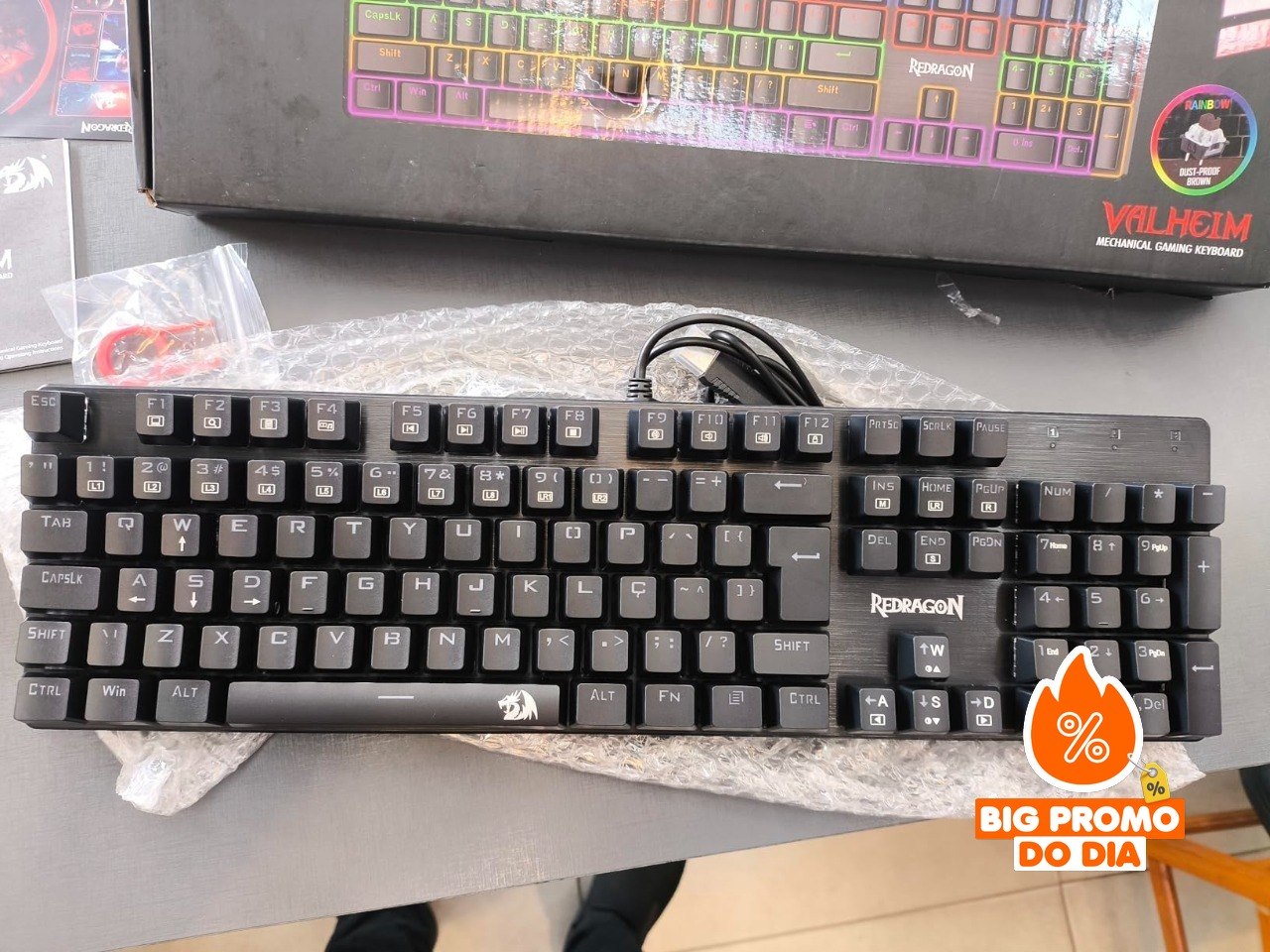 ⌨️ Teclado Mecânico Gamer Redragon Valheim Rainbow K608-R