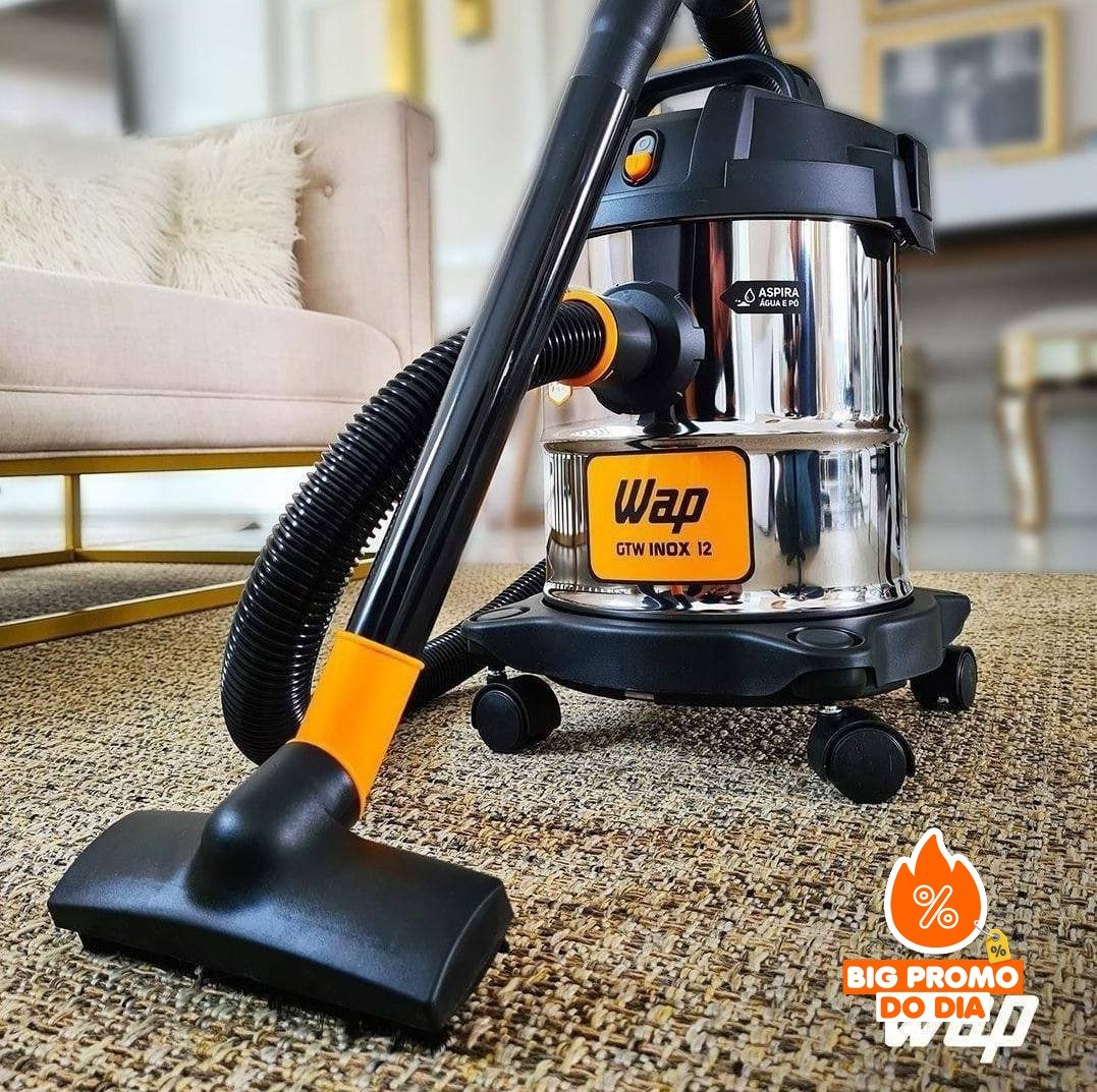 Aspirador de Pó e Água WAP GTW INOX 12 1400W com Bocal de Sopro