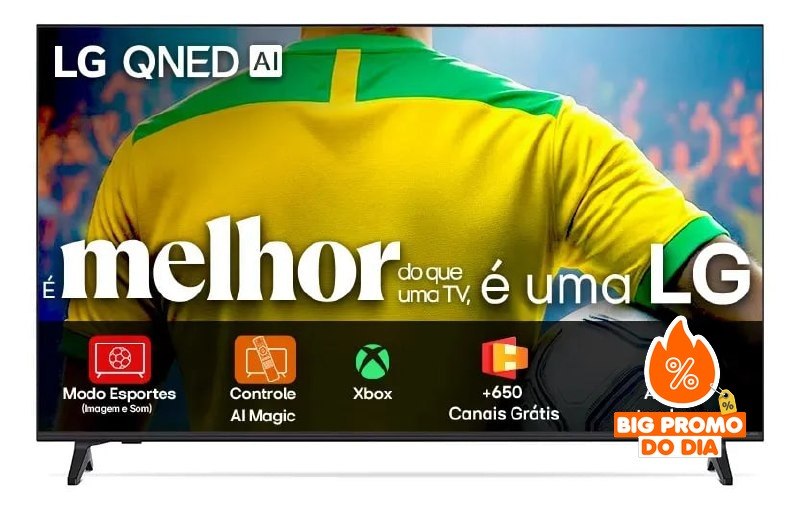 ️ LG QNED73 75" 4K - Processador AI α7 Gen8 - Google Cast Integrado