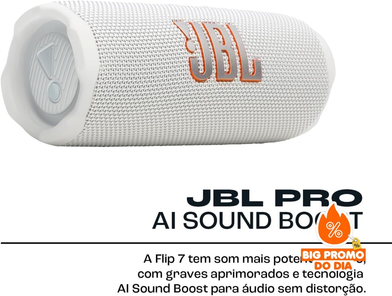 JBL Flip 7 - Caixa de Som Portátil - Branca