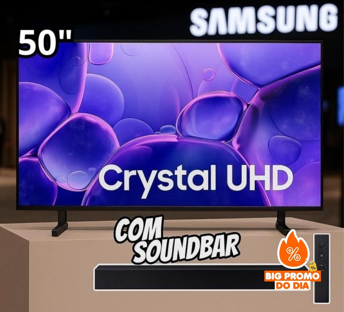 Combo Samsung Smart TV 50” Crystal UHD 4K 2025 + Soundbar