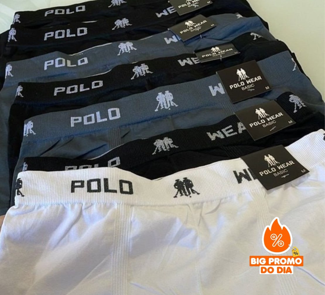 🩲 Kit 12 Cuecas Boxer Polo Wear Sem Costura Microfibra Adulto