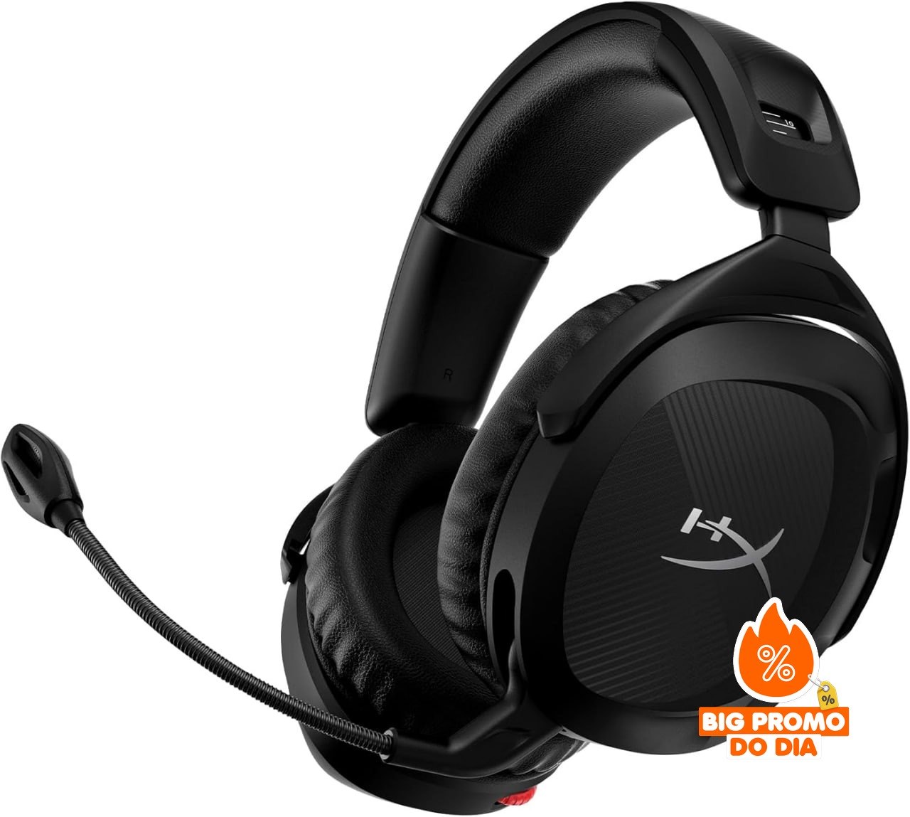 HyperX Cloud Stinger 2 - Áudio Espacial DTS, Bateria 20H, Microfone Dobrável - Preto