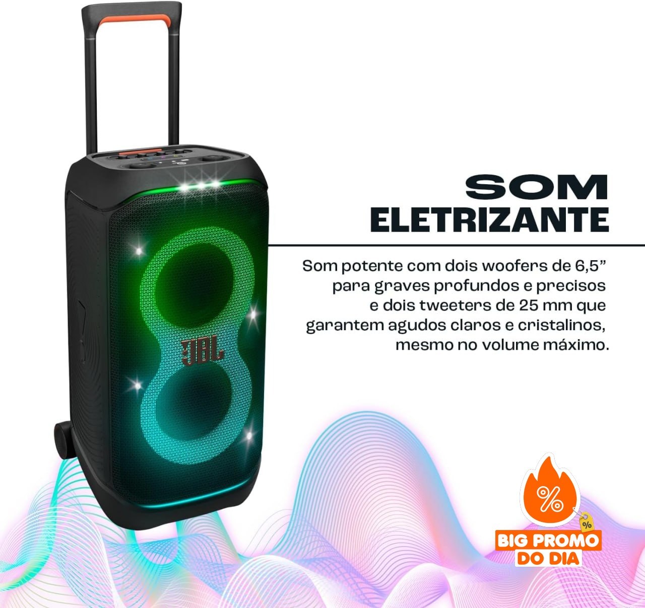 ️ JBL PartyBox Stage 320 - 240W RMS - Bluetooth Portátil Show de Luzes