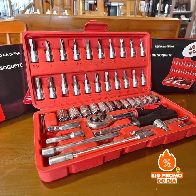 Kit com 46 Peças Chaves Ferramentas Jogo Fenda Philips