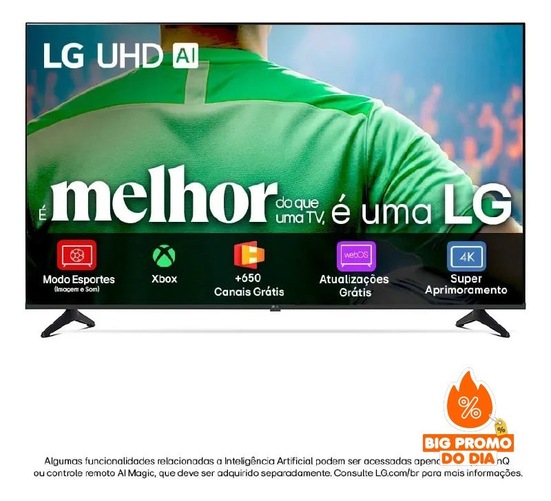 LG Smart TV UHD 65 polegadas - Processador α7 AI Gen8 - HDR10 Pro webOS 25