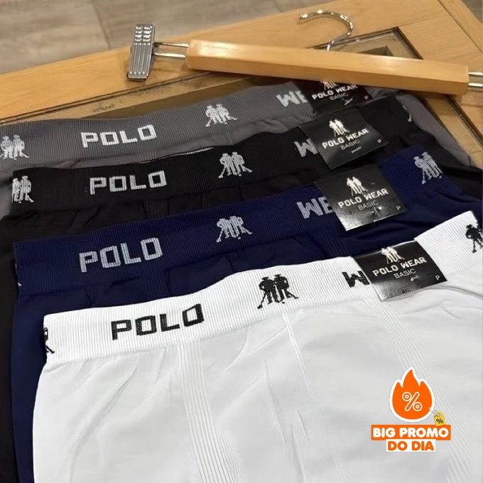 🩲 Kit 12 Cuecas Boxer Polo Wear Microfibra