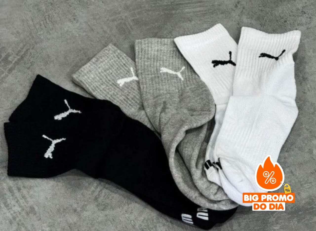 Kit 6 Pares Meias Puma Cano Médio