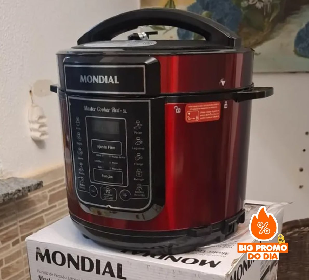 Panela de Pressão Elétrica Digital Mondial 5L 900W - 110V