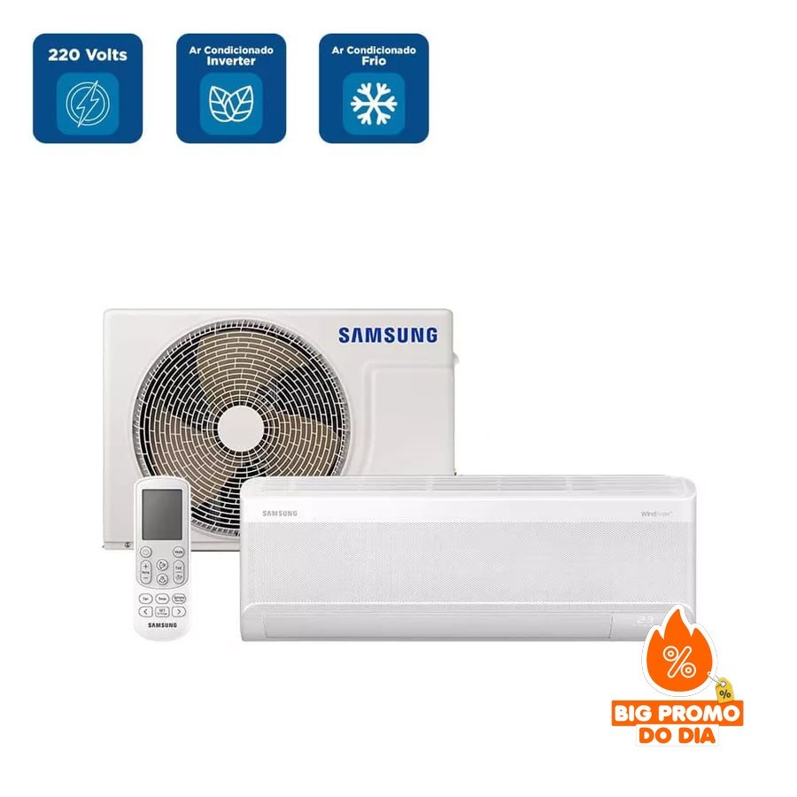 ️ Ar Condicionado Split Inverter Samsung WindFree AI 12000 BTU/h Frio AR12DYFAAWKNAZ – 220 Volts