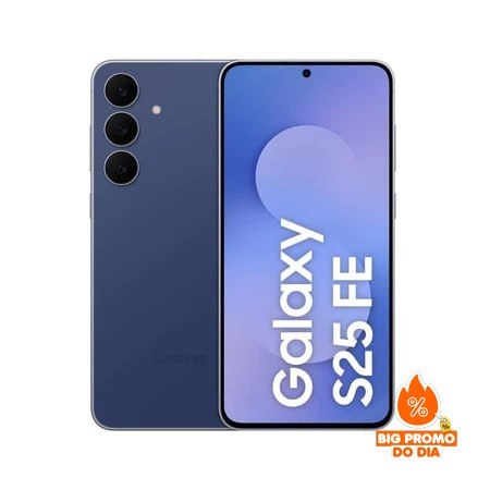 Smartphone Galaxy S25 FE 5G Tela 6,7P AMOLED 128GB 8GB RAM Câmera 50MP Samsung - Azul Marinho