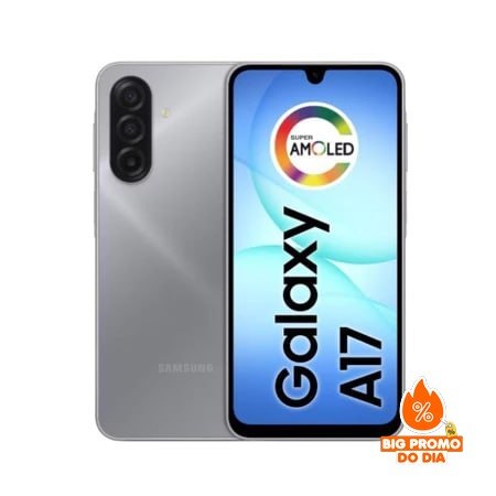 Celular Galaxy A17 4G Tela 6.7 128GB Super AMOLED Câmera Tripla 50MP Samsung - Cinza