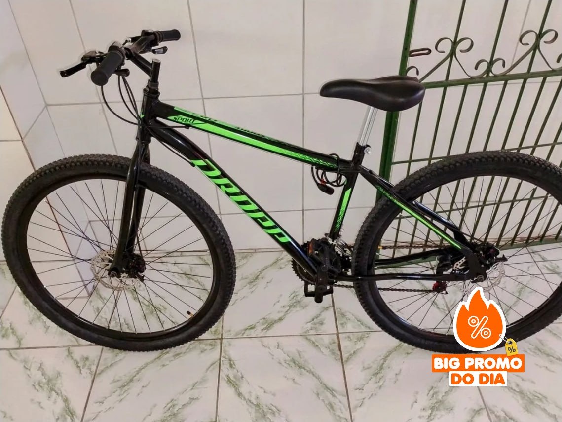Bicicleta Aro 29 Dropp Sport Aço Carbono 21 Marchas Freio a Disco e Suspensão