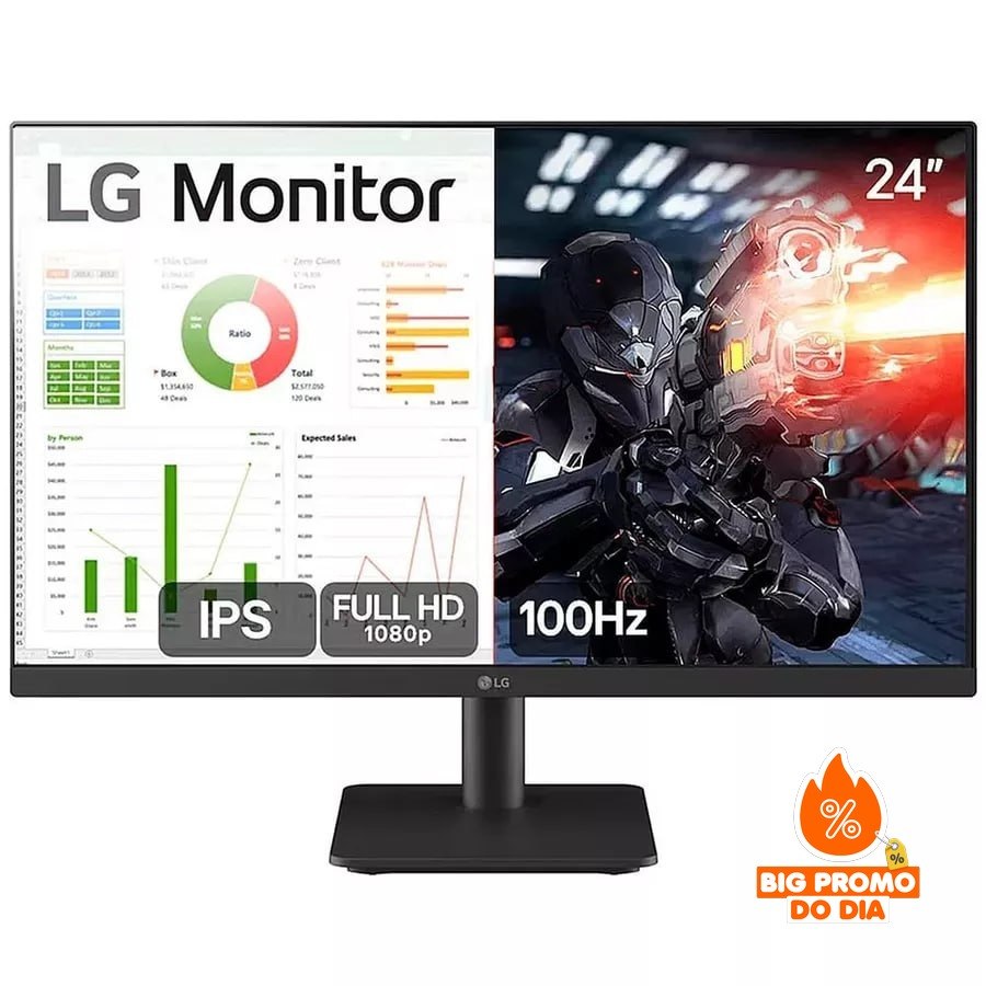 ️ Monitor LG Gamer 24" 100Hz 5ms Full HD - 24MS500-B