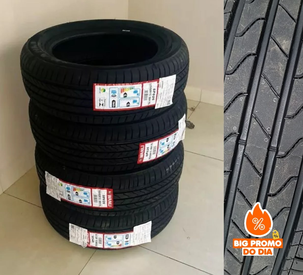 Kit 4 Pneus Wanli SP026 185/60R15 Aro 15 88H