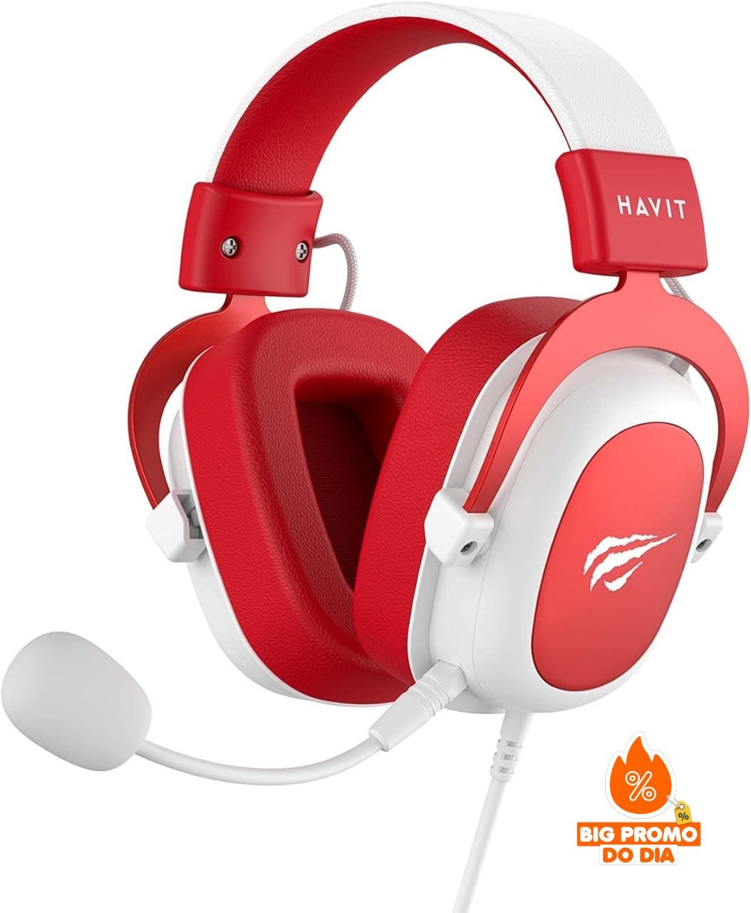 Havit H2002d Gamer - Falante 53mm - Microfone - Vermelho
