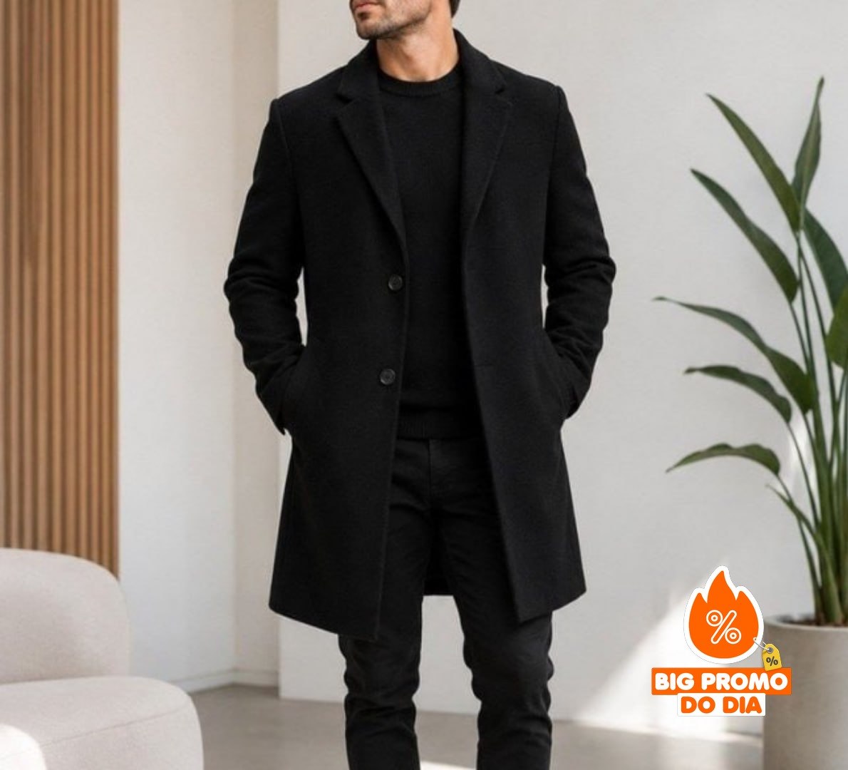 Sobretudo Blazer de Lã
