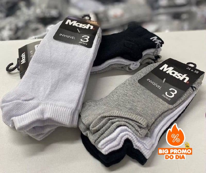 Kit com 10 Pares de Meias Mash Invisível
