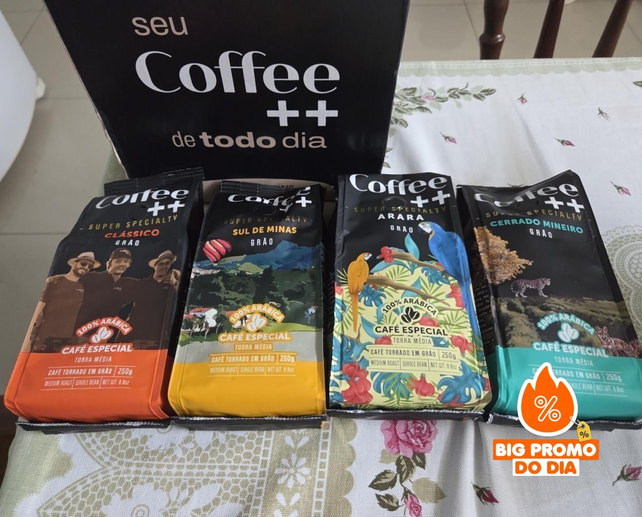 ️ Kit 4 Pacotes Café Especial Em Grãos Coffee Mais Variedades - 4 x 250g