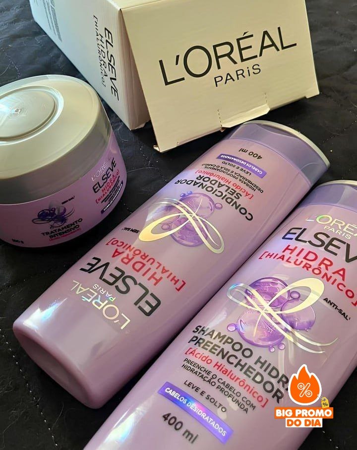 L'Oréal Paris Elseve Hidra Hialurônico Kit Shampoo + Condicionador + Mascara