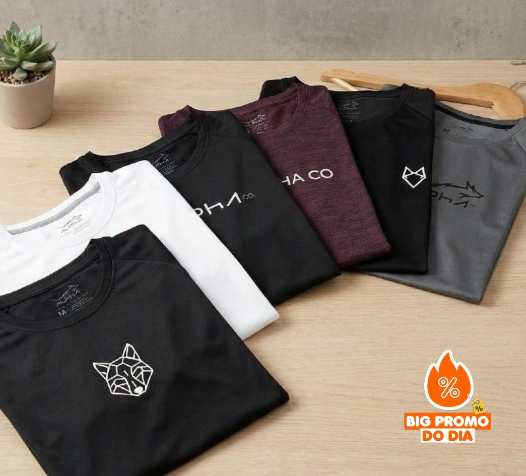 Kit C/ 6 Camisetas Alpha