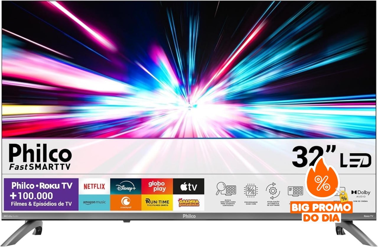 Philco Roku TV 32" - Dolby Áudio HDR10 - Smart TV