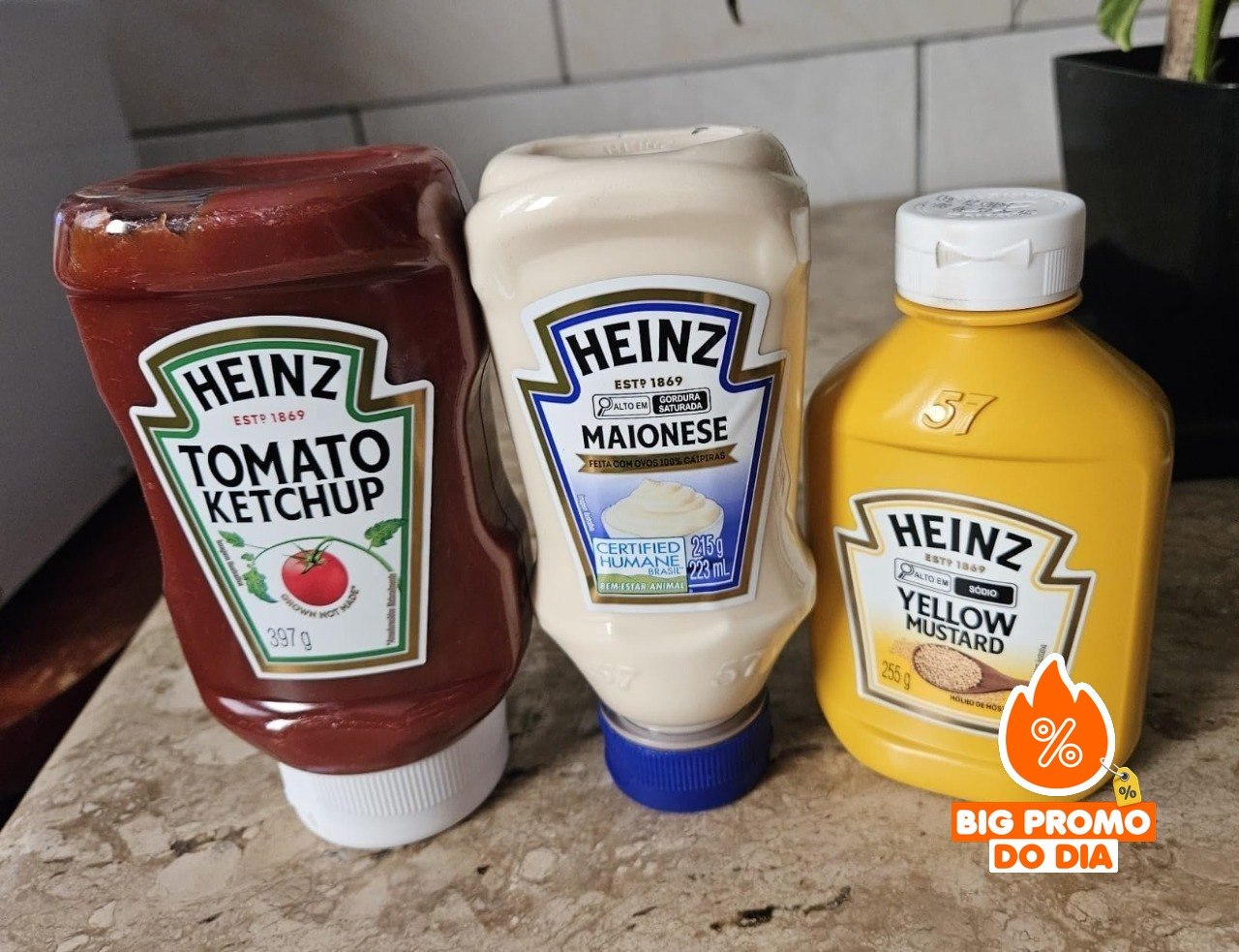 Heinz Pack Hamburguer Ketchup 397g + Maionese 215g + Mostarda 255g
