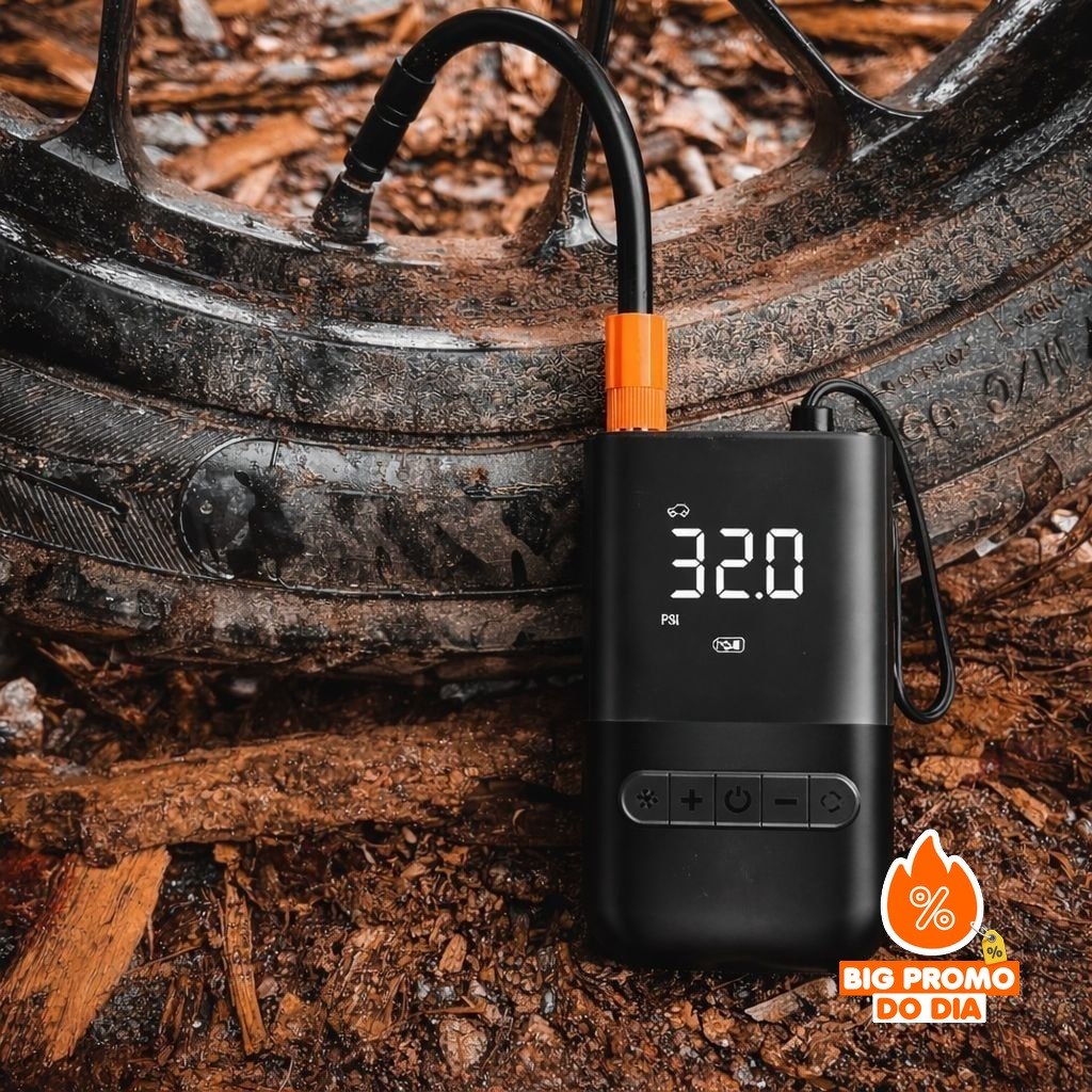 Compressor De Ar Digital Mini Portátil Recarregável Usb-c