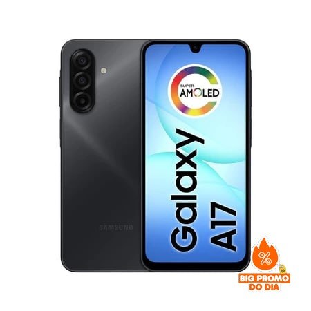 Celular Samsung Galaxy A17 4G Tela 6.7 256GB Super AMOLED Câmera Tripla 50MP - Cinza