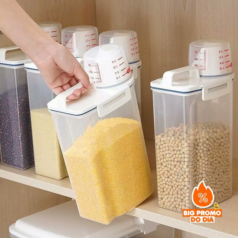 Pote Hermético Com Copo Medidor Multiuso 2.5L