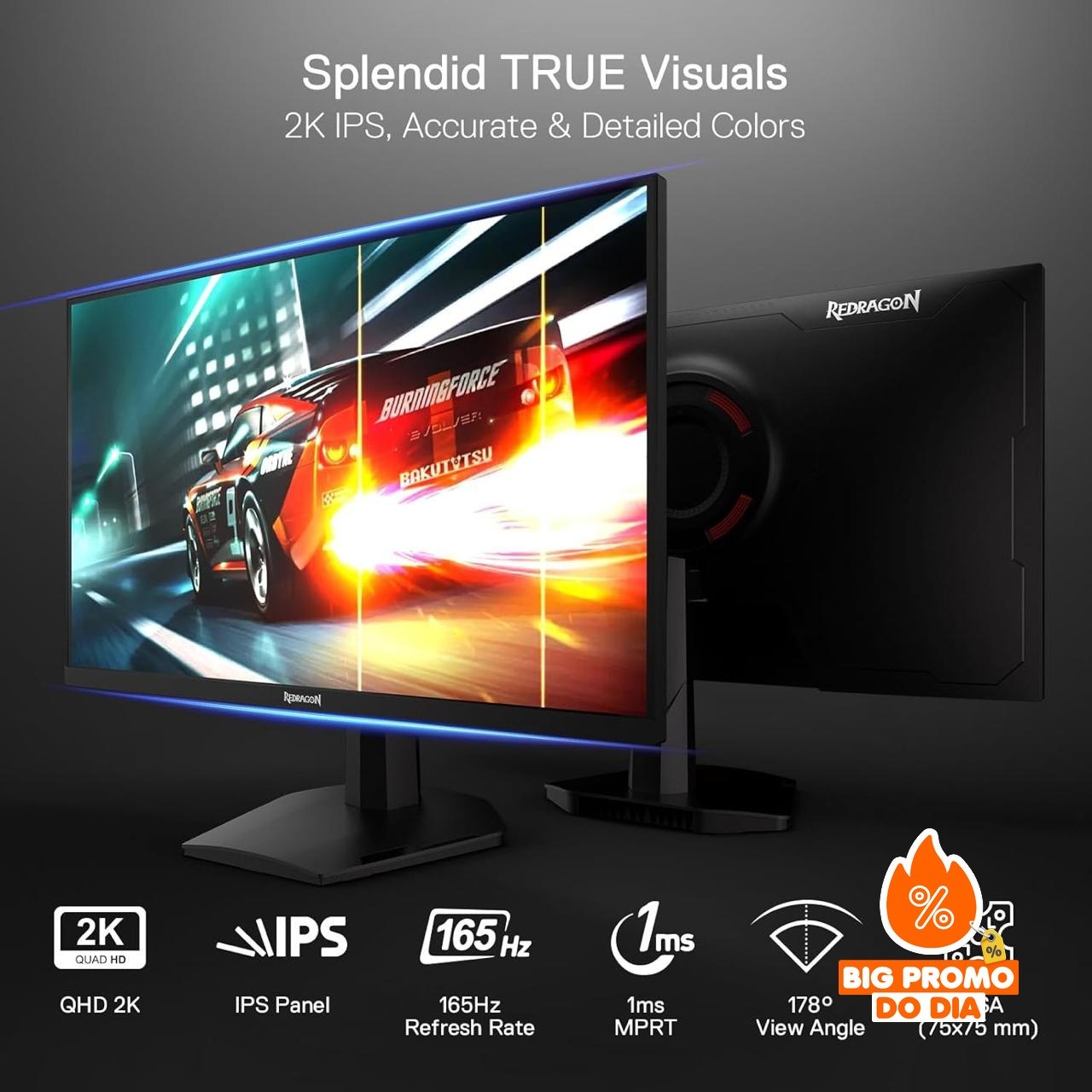 ️ Monitor Gamer Redragon Opal II 27” Quad HD 180Hz IPS