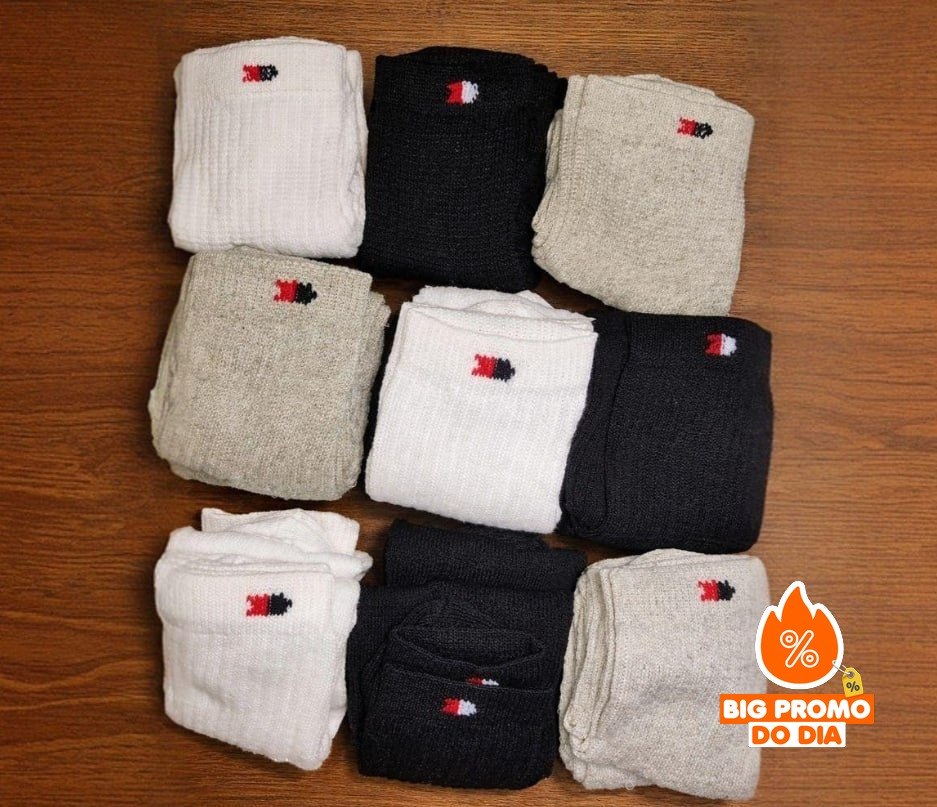 Kit 15 Pares Meias Sport Algodão Cano Alto Sandrini