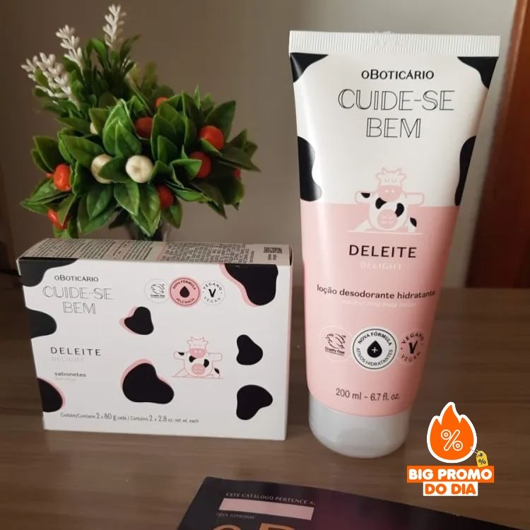 Combo Cuide-bem Deleite: Refil Loção Corporal 200ml + Sabonete