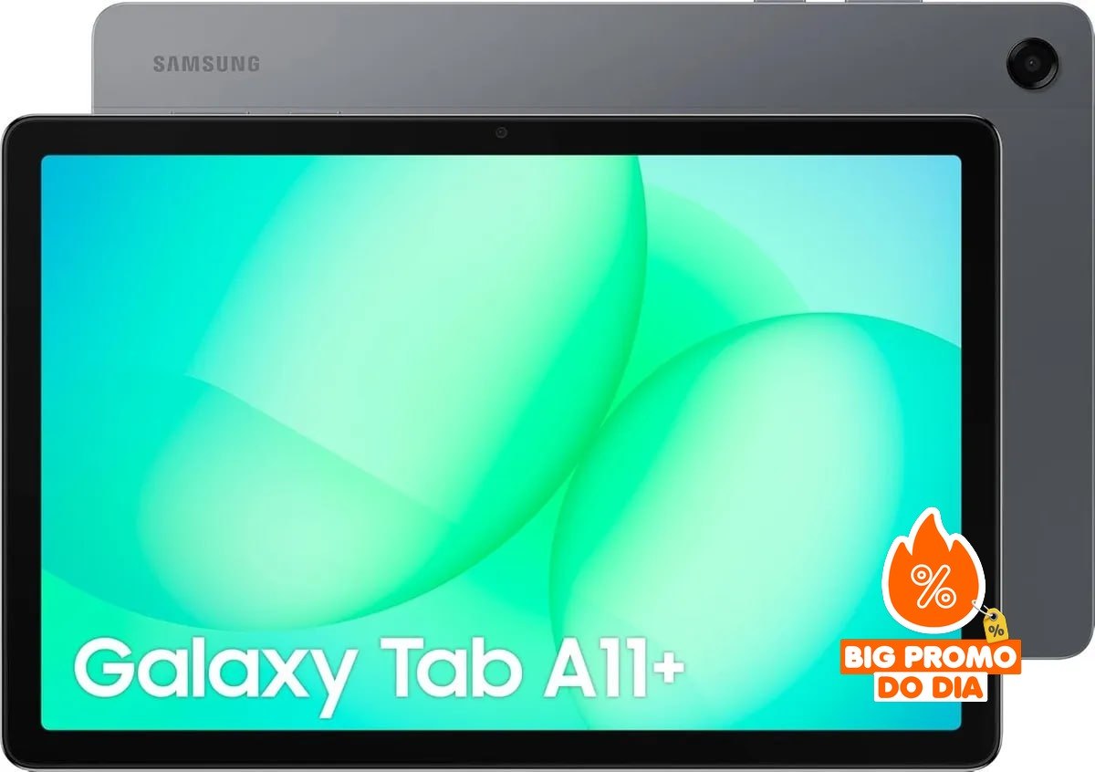 Samsung Galaxy Tab A11+ 5G - 128GB 6GB RAM - Tela 11 polegadas - Cinza