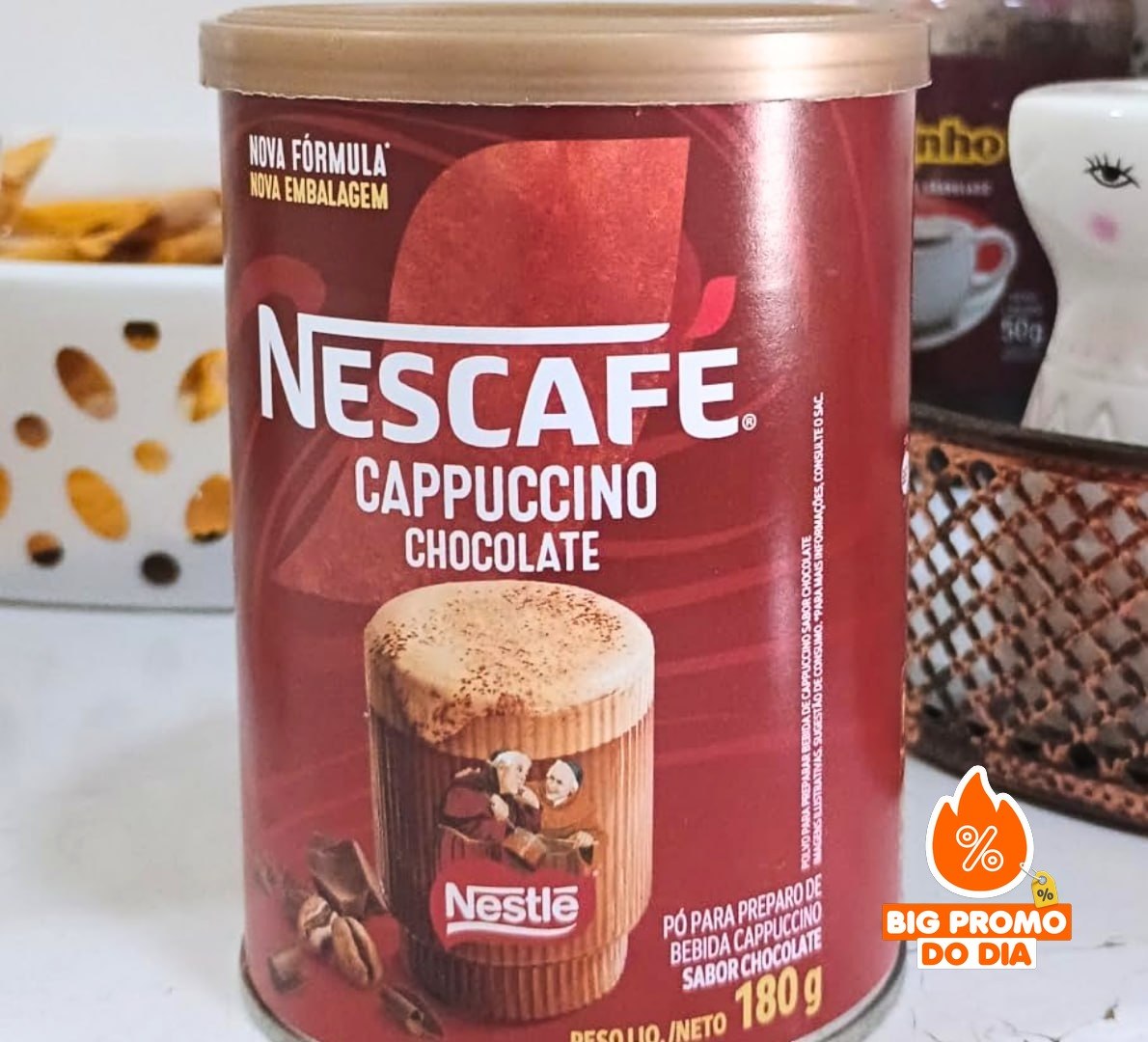 ️ Café Solúvel Nescafé Cappuccino Dois Frades 180g