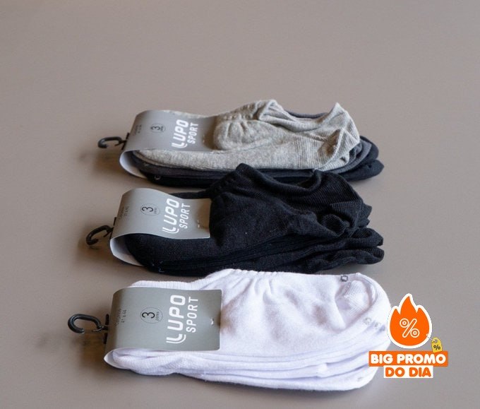 Kit com 6 Pares Meias Lupo Sapatilha Invisível