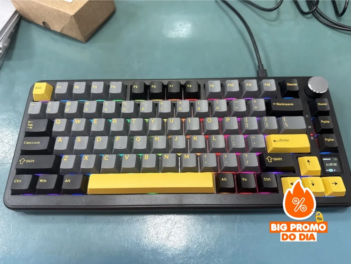 ⌨️ Teclado Mecânico Sem Fio Attack Shark X85pro 75% Tela Tft - Duas Opções de Cores