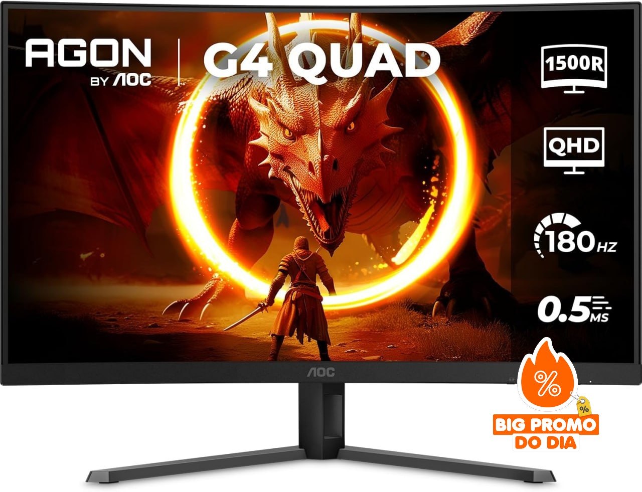 ️ AOC AGON QUAD 32" 180Hz 0,5ms HDR10 - Monitor Gamer Curvo