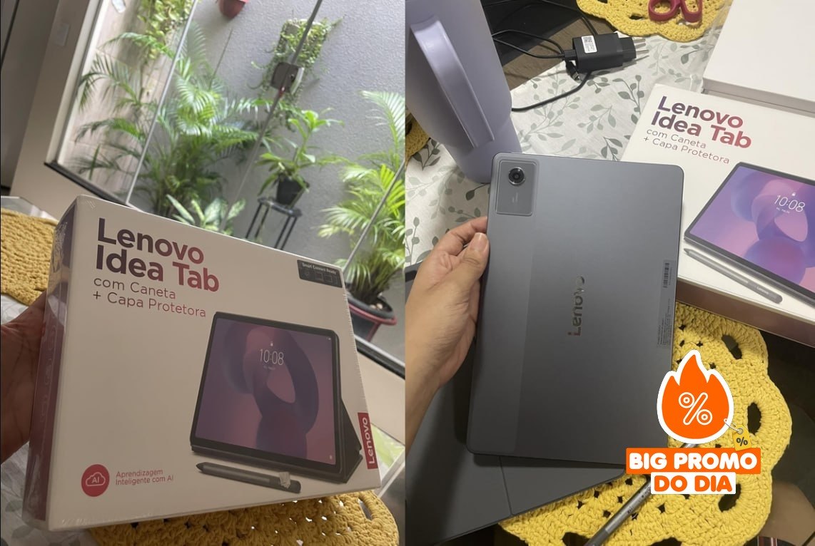 Tablet Lenovo Idea Tab Octa-Core, 4GB, 128GB Com Caneta e Capa