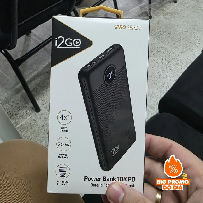 ️ Carregador Portátil Power Bank Turbo i2GO 10000mah 20w